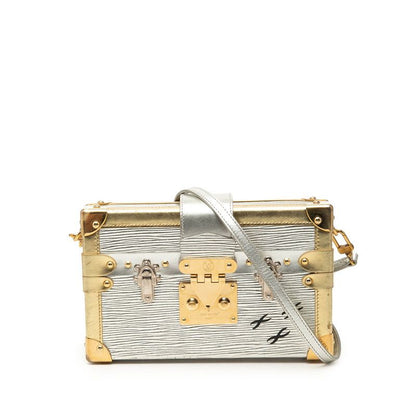 Louis Vuitton Metallic Epi Petite Malu Crossbody Shoulder Bag Gold Silver