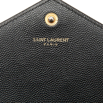 Saint Laurent YSL Logo Cassandra Envelope Chain Wallet Shoulder Bag Black — view 5
