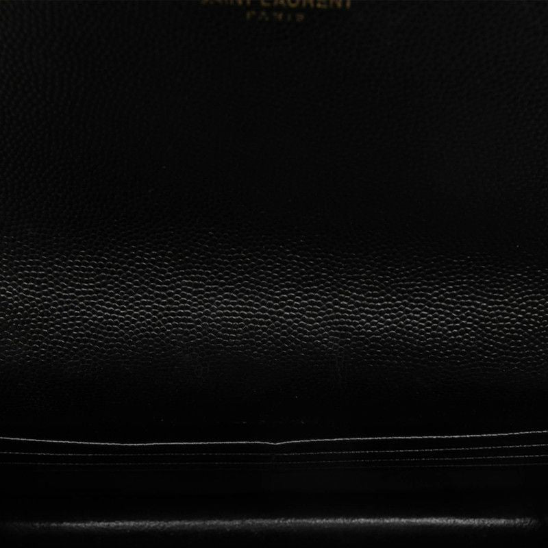 Saint Laurent YSL Logo Cassandra Envelope Chain Wallet Shoulder Bag Black — view 4