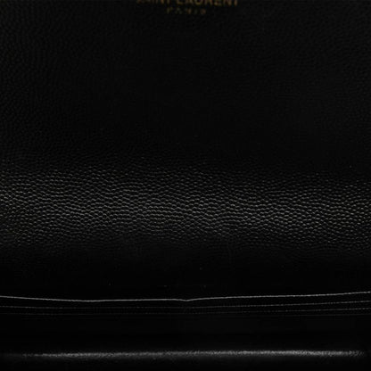 Saint Laurent YSL Logo Cassandra Envelope Chain Wallet Shoulder Bag Black — view 4