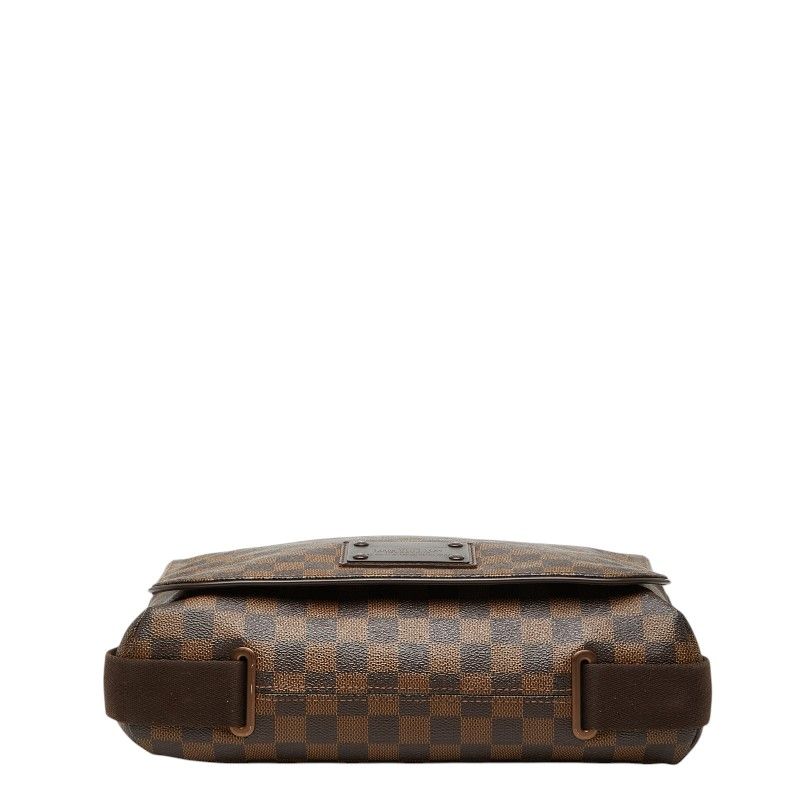 Louis Vuitton Damier Brooklyn MM Messenger Bag Crossbody Brown Leather — view 3