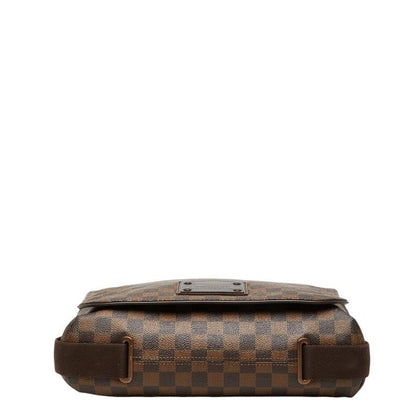Louis Vuitton Damier Brooklyn MM Messenger Bag Crossbody Brown Leather — view 3