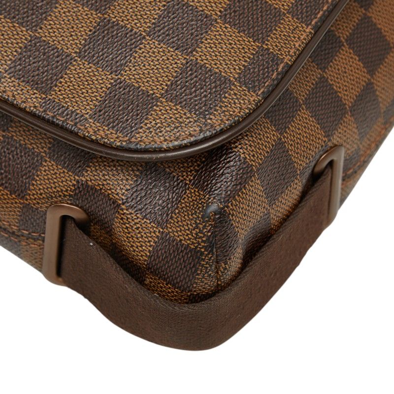 Louis Vuitton Damier Brooklyn MM Messenger Bag Crossbody Brown Leather — view 6