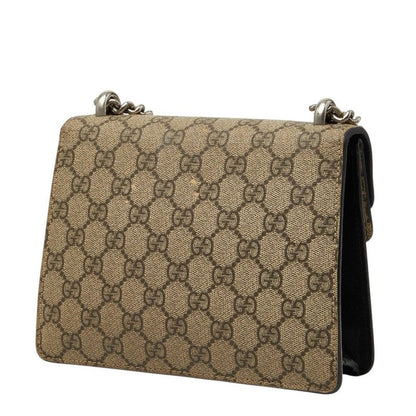 Gucci GG Supreme Dionysus Chain Shoulder Bag Beige Black Suede Leather — view 2