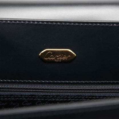Cartier Saffiano Line Handbag Black Leather — view 5