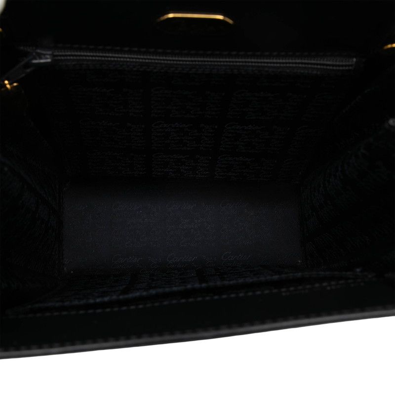 Cartier Saffiano Line Handbag Black Leather — view 4