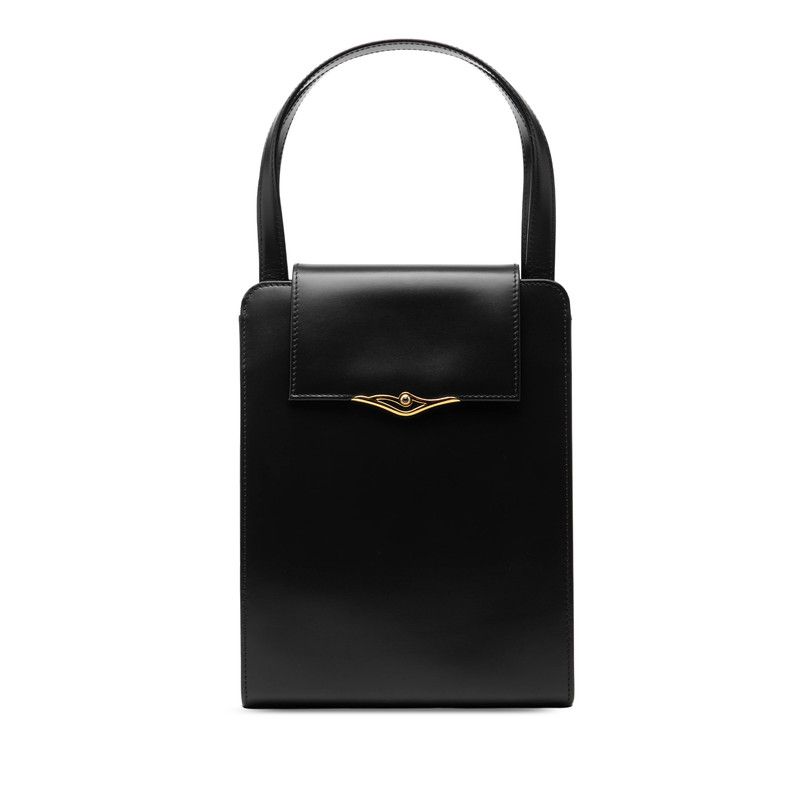 Cartier Saffiano Line Handbag Black Leather