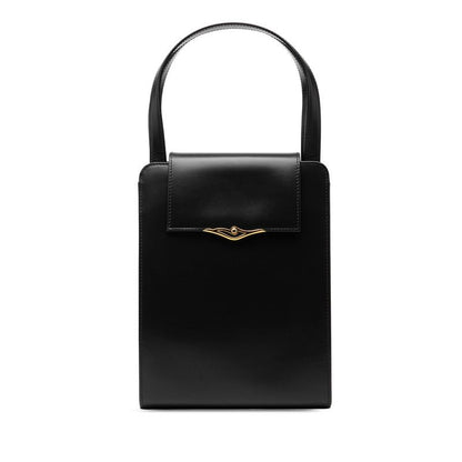 Cartier Saffiano Line Handbag Black Leather