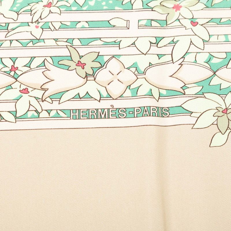 Hermes Carre 90 le Fleuve Sacre Sacred River Scarf Beige Multicolor Silk — view 5