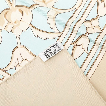 Hermes Carre 90 le Fleuve Sacre Sacred River Scarf Beige Multicolor Silk — view 7