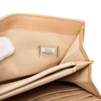 Chanel CC Logo Quilted Wallet Beige Caviar Leather — view 7