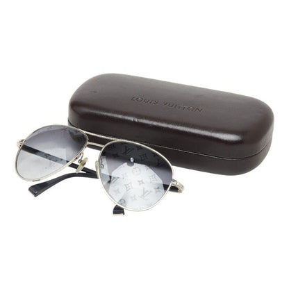 Louis Vuitton Monogram Conspiration Pilot Sunglasses Gray Silver Metal Acetate — view 6