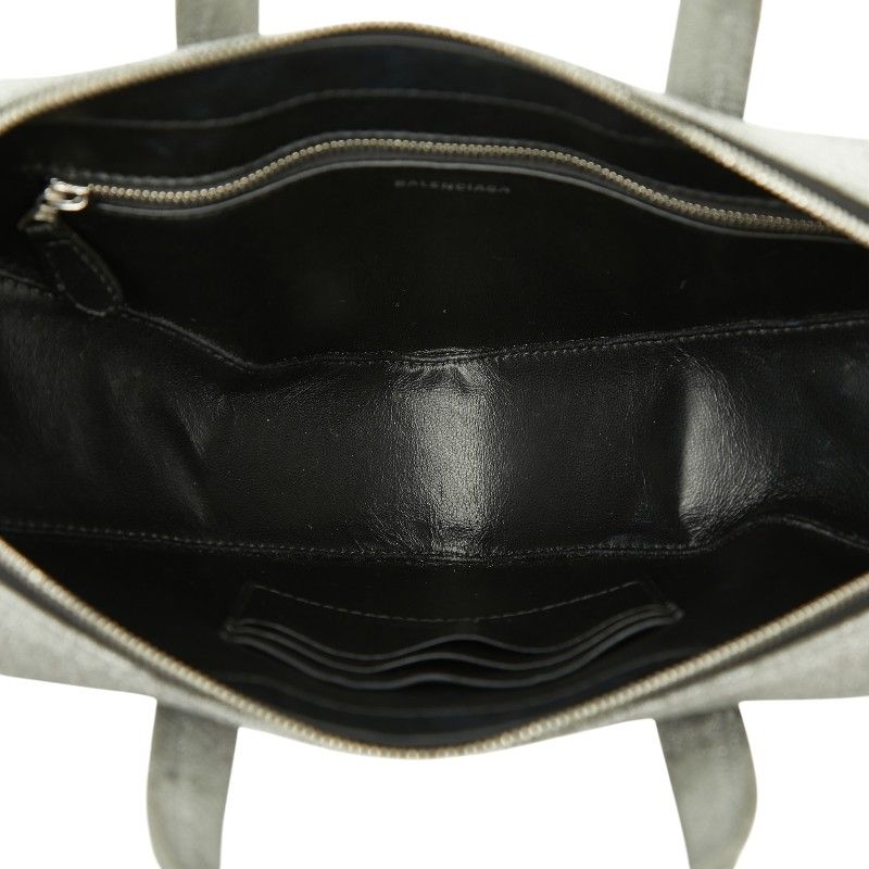 Balenciaga Triangle Duffle 2-Way Shoulder Bag Silver Leather — view 6