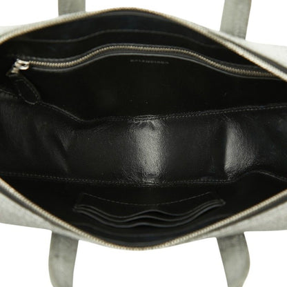 Balenciaga Triangle Duffle 2-Way Shoulder Bag Silver Leather — view 6