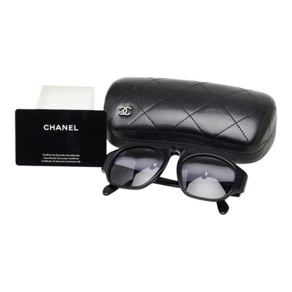 Chanel CC Logo Sunglasses Black Acetate Eyewear — view 7