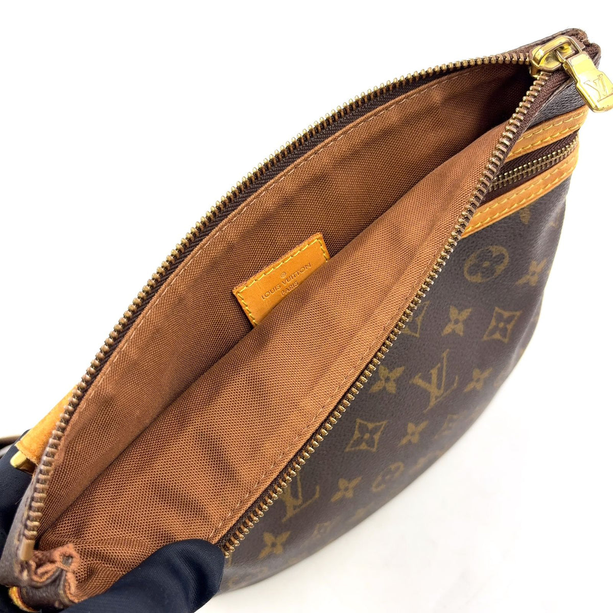 Louis Vuitton Pochette Bosphore Monogram Leather Brown Shoulder Bag Gold — view 7
