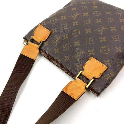 Louis Vuitton Pochette Bosphore Monogram Leather Brown Shoulder Bag Gold — view 6