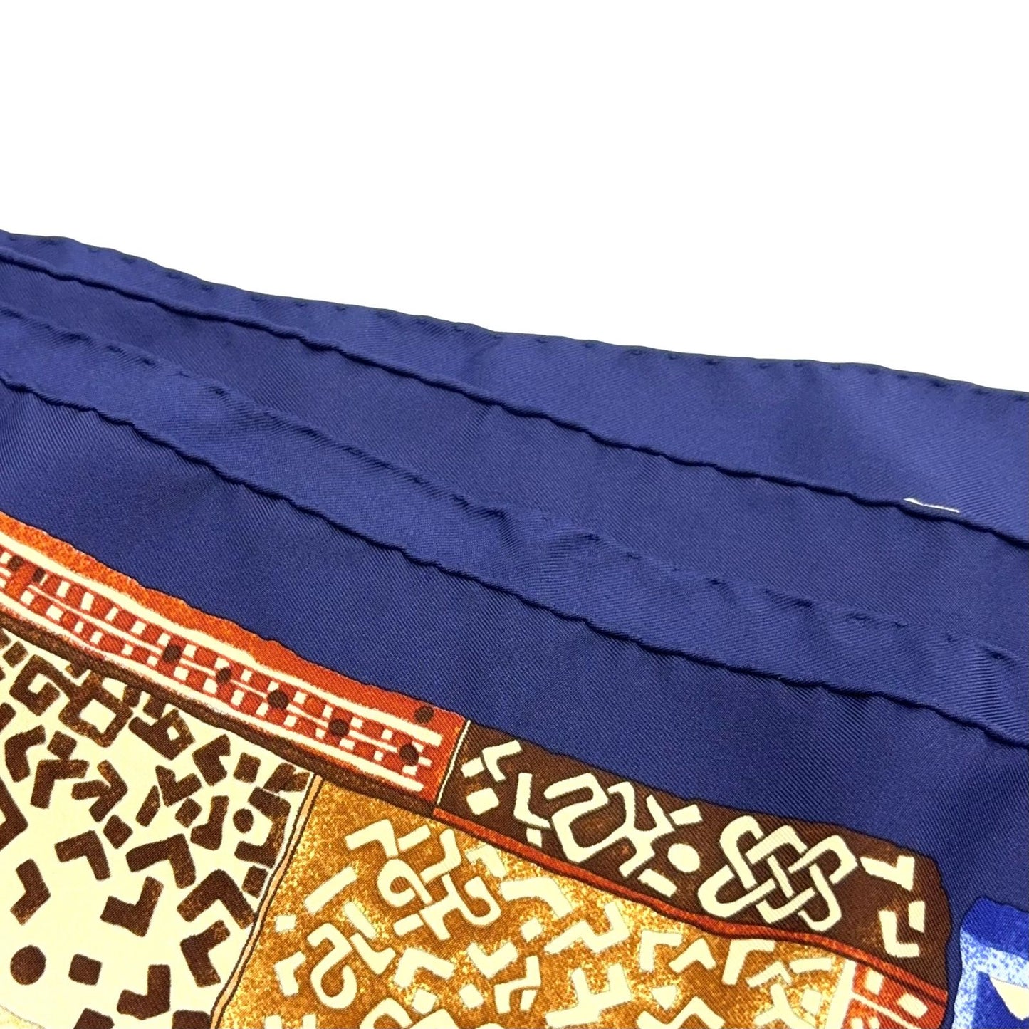 Hermes Carre 90 Persona Silk Navy Scarf — view 5
