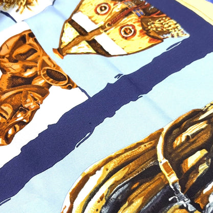 Hermes Carre 90 Persona Silk Navy Scarf — view 8