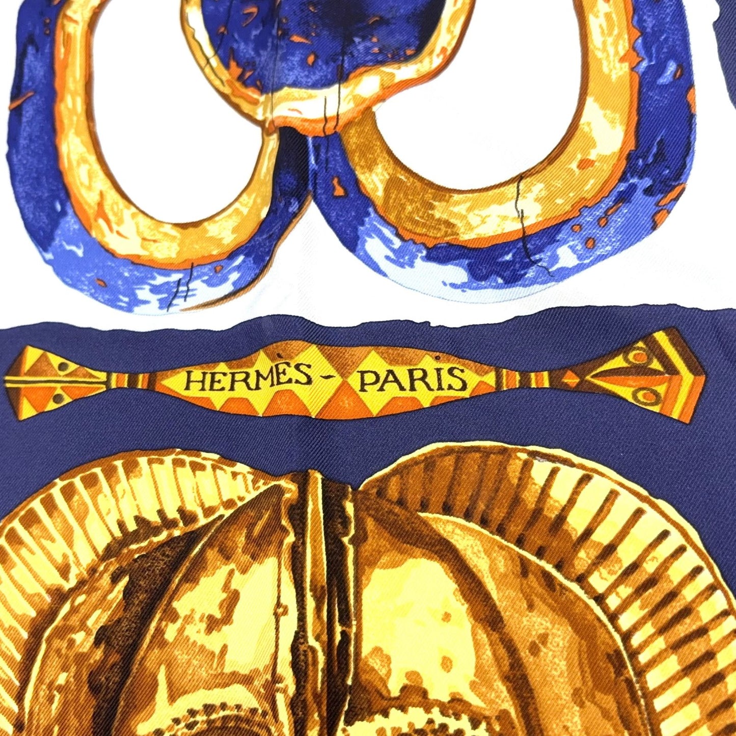 Hermes Carre 90 Persona Silk Navy Scarf — view 6