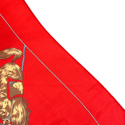 Hermes Carre 90 Clip Silk Red Scarf — view 7