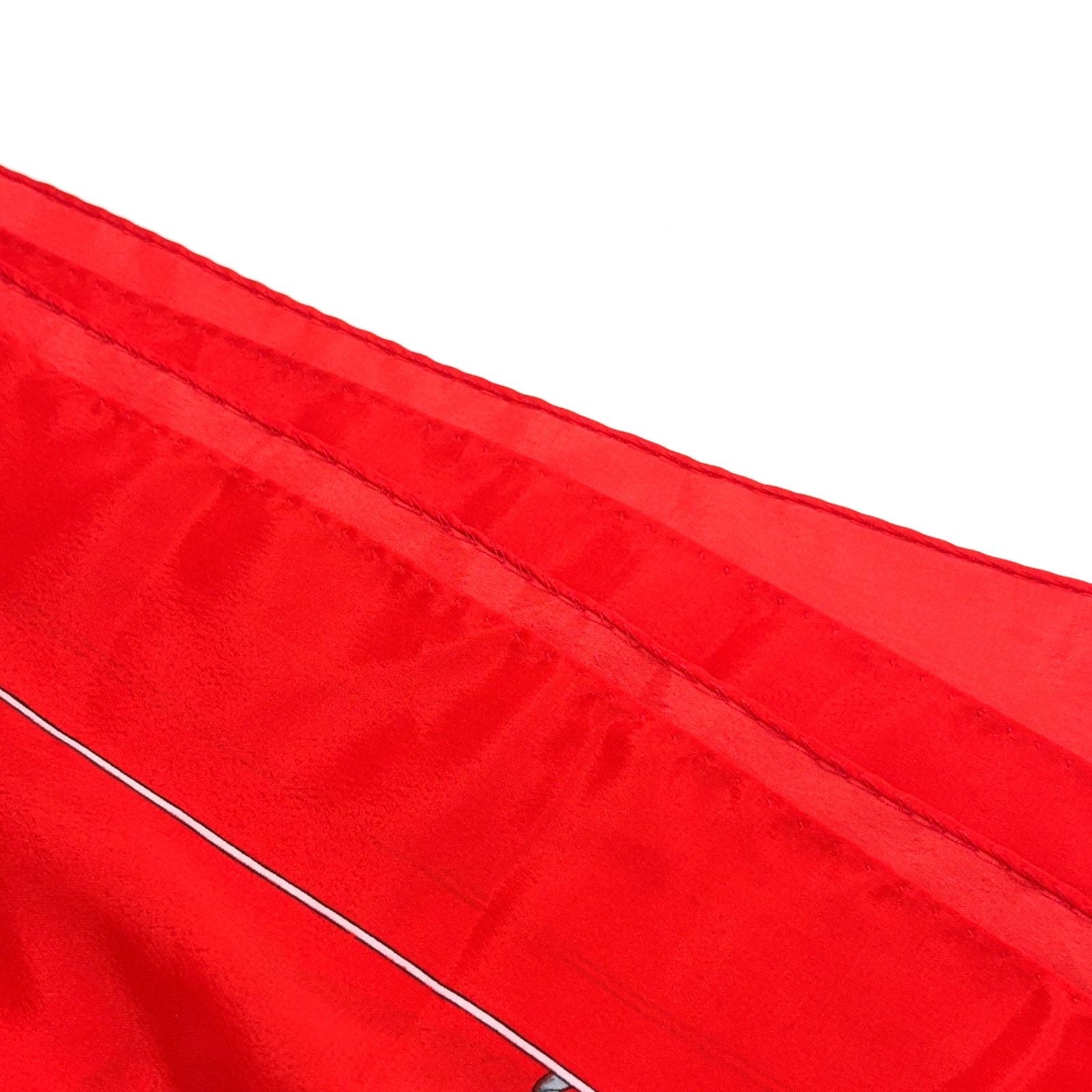 Hermes Carre 90 Clip Silk Red Scarf — view 4