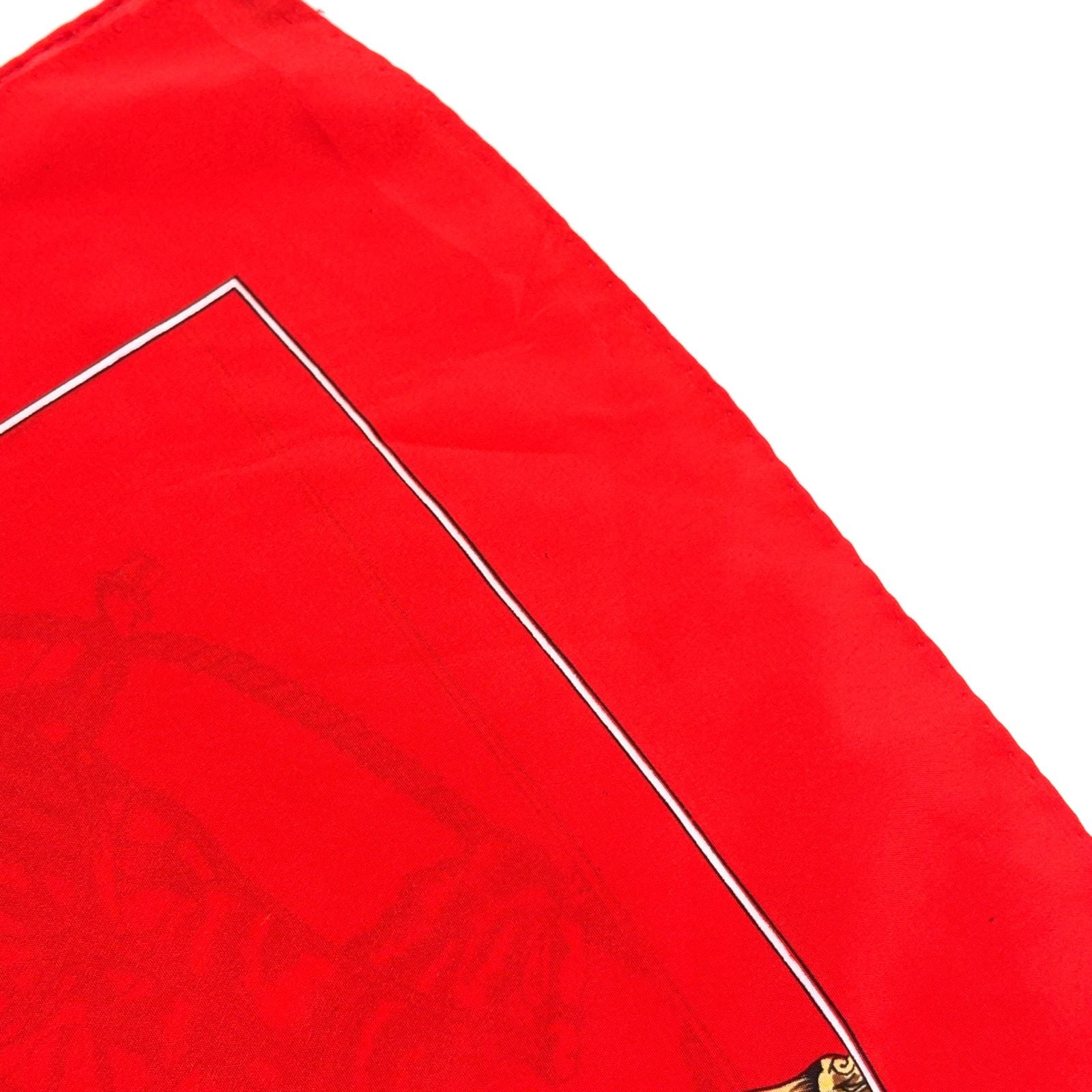 Hermes Carre 90 Clip Silk Red Scarf — view 5