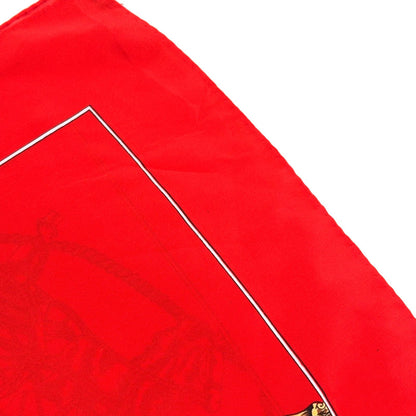Hermes Carre 90 Clip Silk Red Scarf — view 5