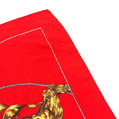 Hermes Carre 90 Clip Silk Red Scarf — view 6