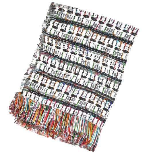 Chanel Logo Graphic Silk White Multicolor Large Shawl Scarf