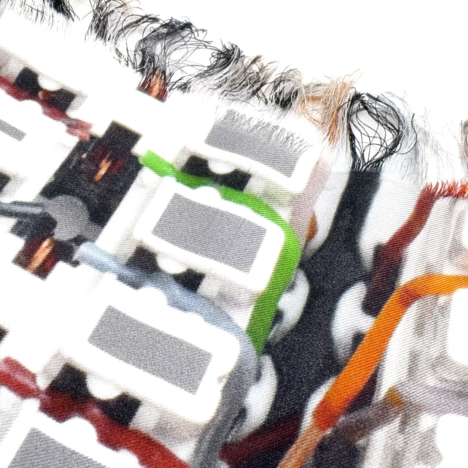Chanel Logo Graphic Silk White Multicolor Large Shawl Scarf — view 6