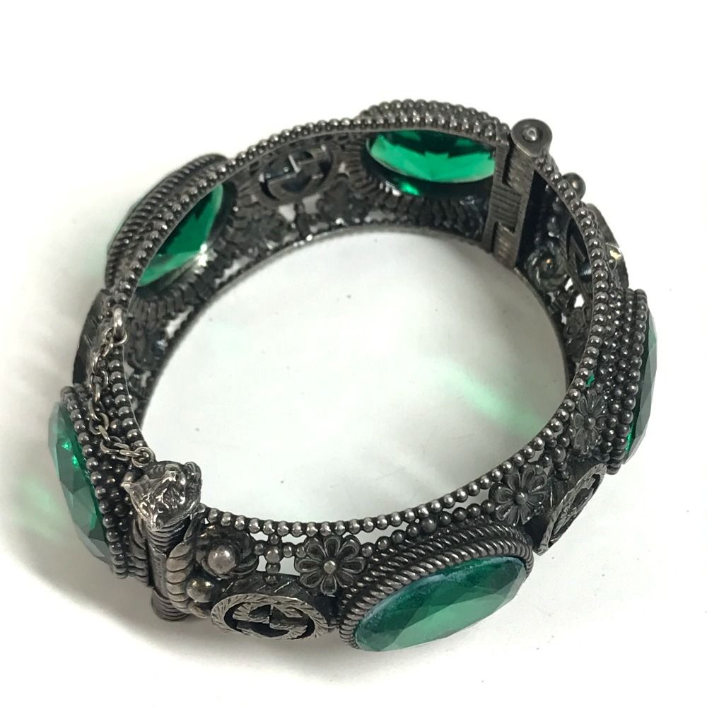 Gucci Bangle Interlocking G Stone Bijou Silver Bracelet — view 6
