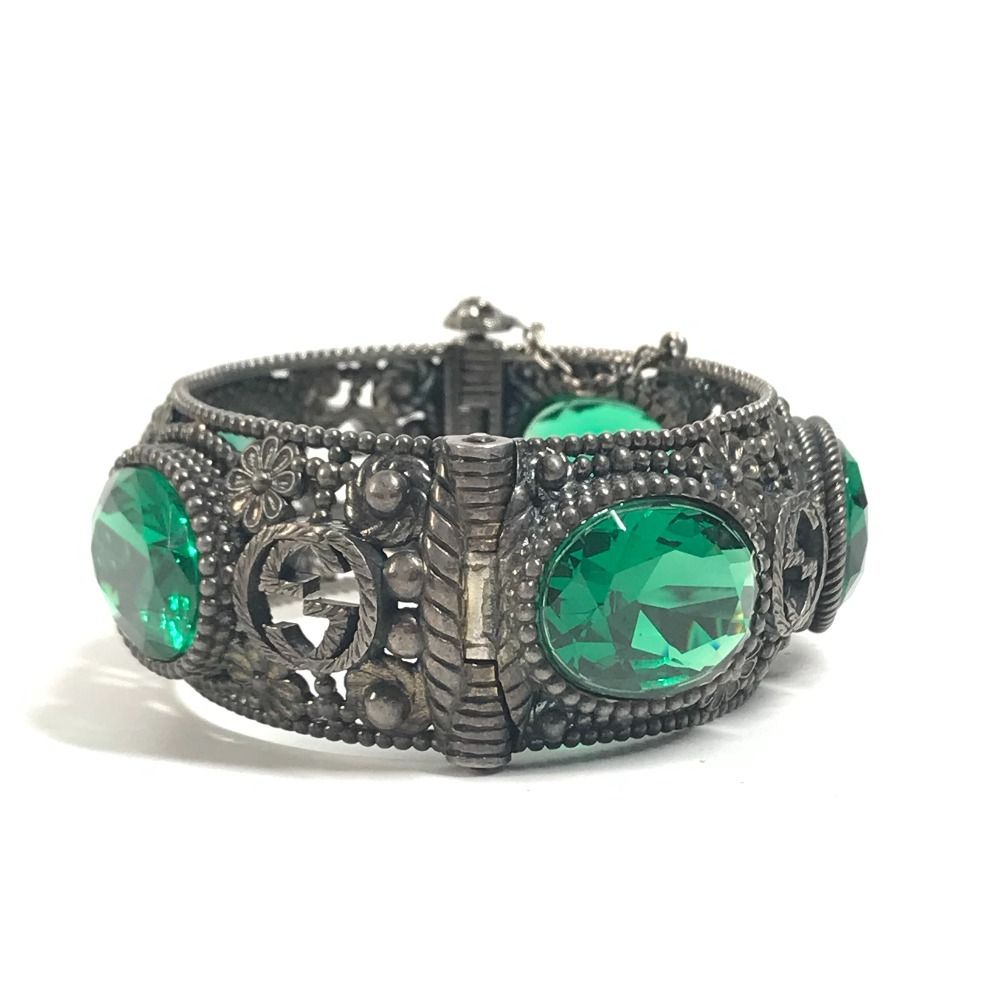 Gucci Bangle Interlocking G Stone Bijou Silver Bracelet — view 4