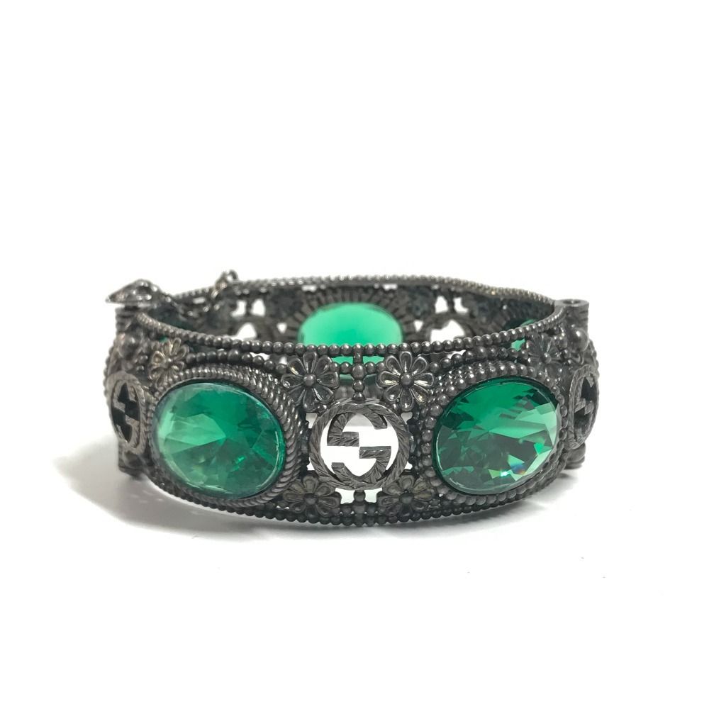 Gucci Bangle Interlocking G Stone Bijou Silver Bracelet — view 3