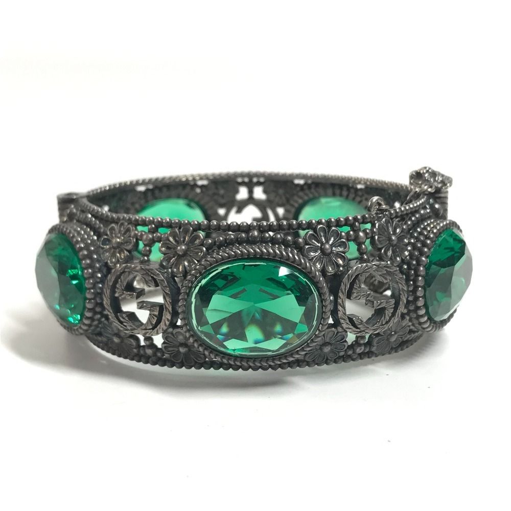 Gucci Bangle Interlocking G Stone Bijou Silver Bracelet — view 2