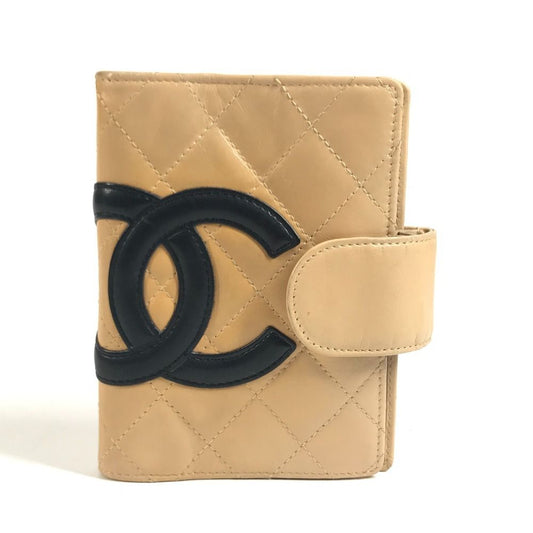 Chanel Notebook Cover CC Logo Leather Beige Agenda