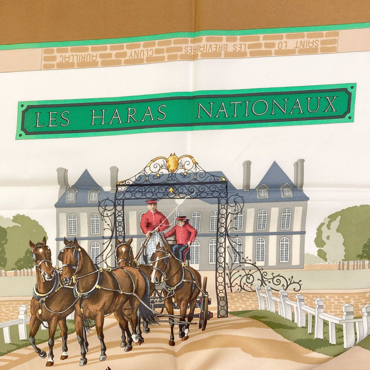Hermes Carre 90 Les Haras Nationaux National Stud Farm Scarf Silk — view 4