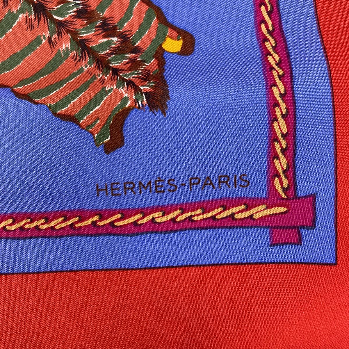 Hermes Carre 90 African Hunt Scarf Silk — view 5