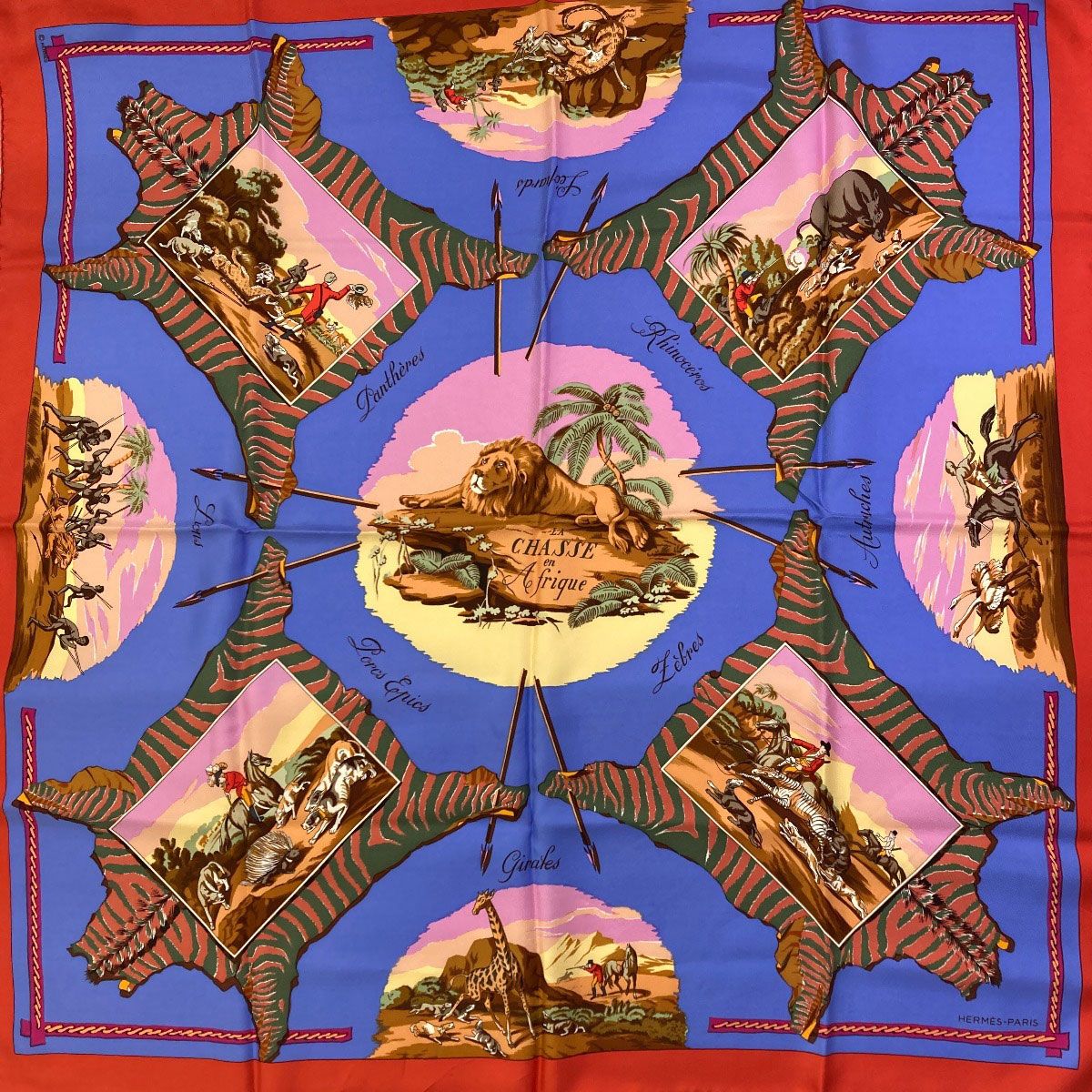 Hermes Carre 90 African Hunt Scarf Silk — view 3