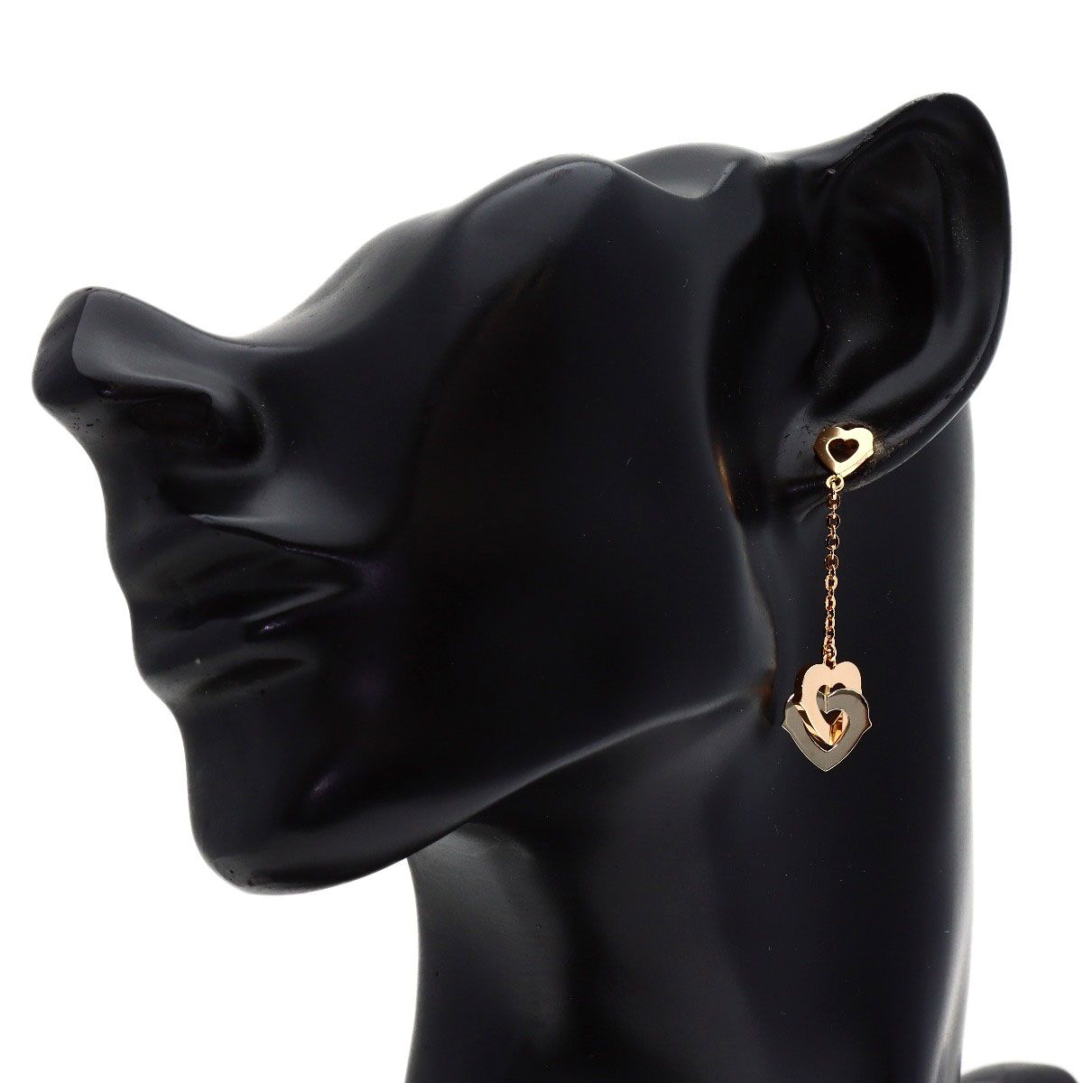 Cartier Double Heart Earrings 18K Pink Gold — view 8