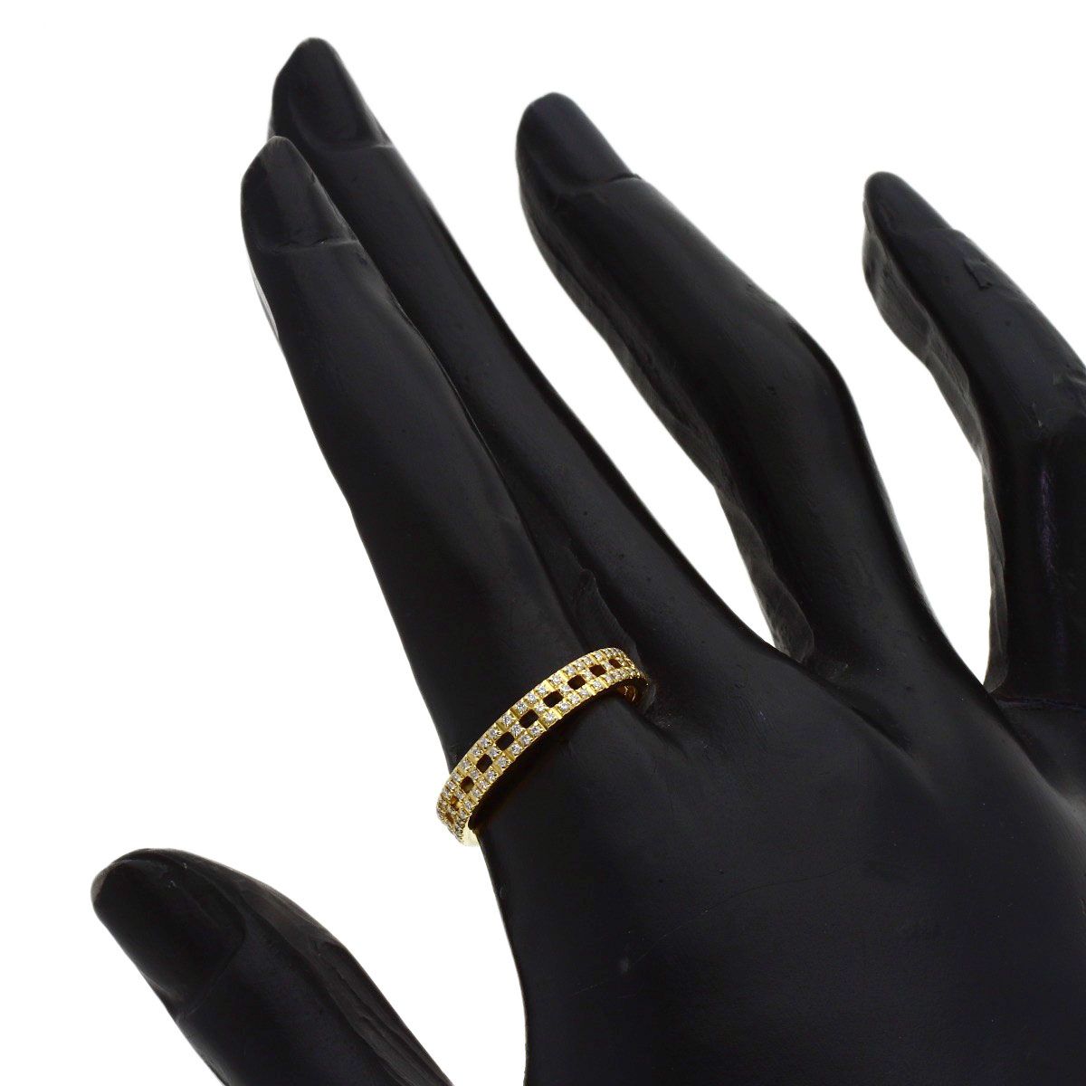 Tiffany & Co T Tour Narrow Pave Diamond Ring 18K Yellow Gold — view 5