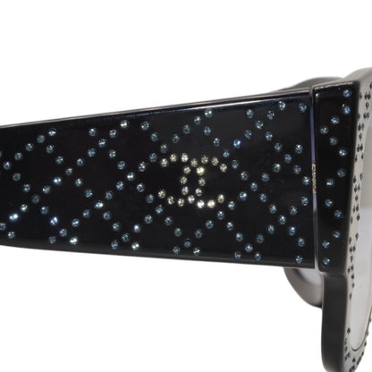 Chanel Sunglasses Eyewear CC Logo Rhinestone Navy — view 8