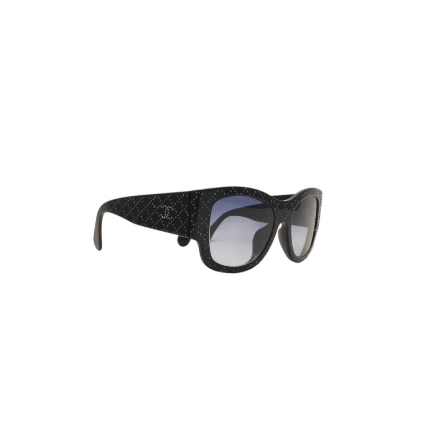 Chanel Sunglasses Eyewear CC Logo Rhinestone Navy — view 4