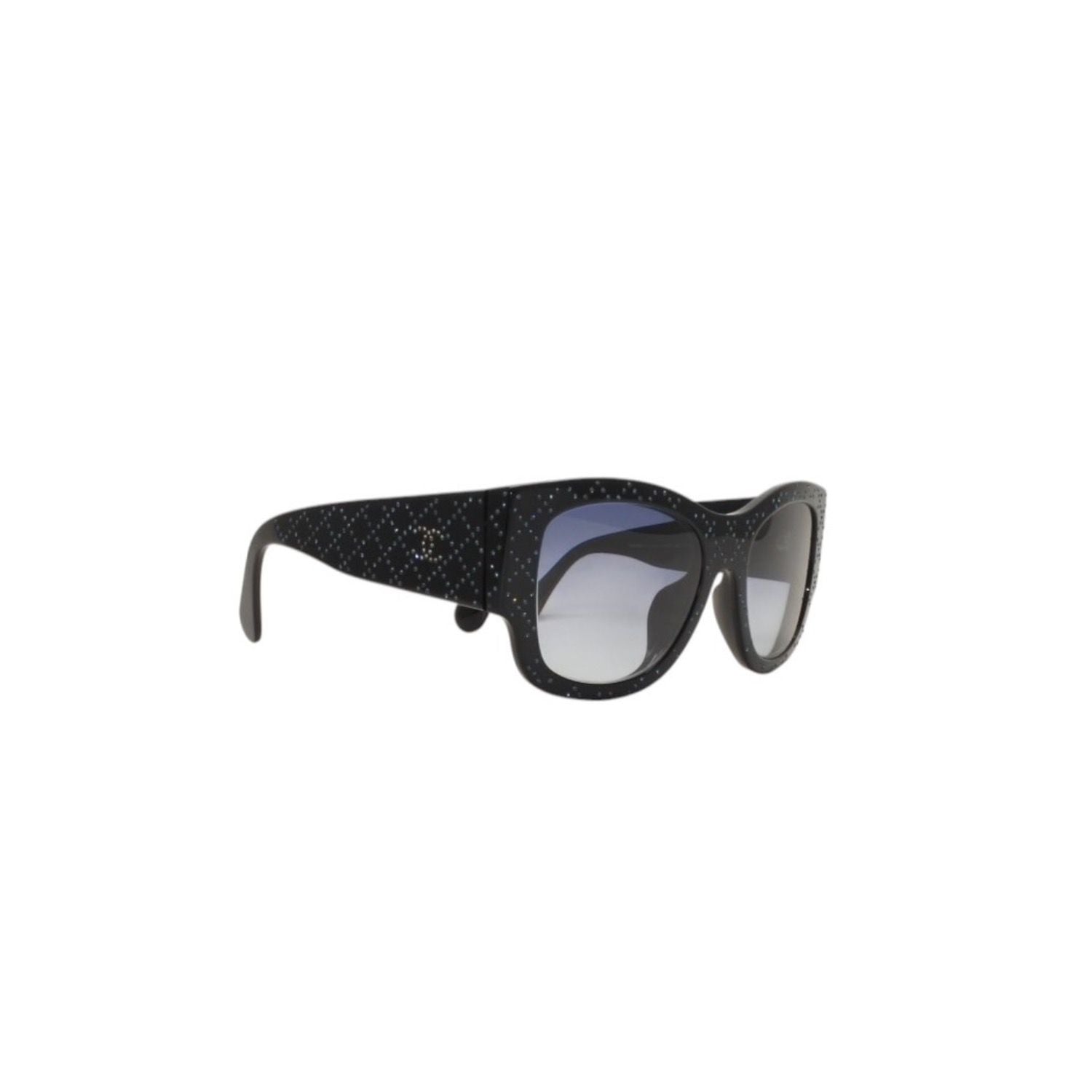 Chanel Sunglasses Eyewear CC Logo Rhinestone Navy — view 4