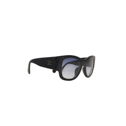 Chanel Sunglasses Eyewear CC Logo Rhinestone Navy — view 4