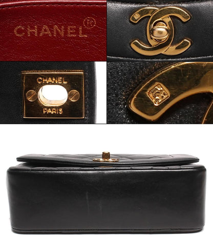Chanel Chain Shoulder Bag Gold CC Logo Lambskin Quilted Diana Flap 22 — view 4