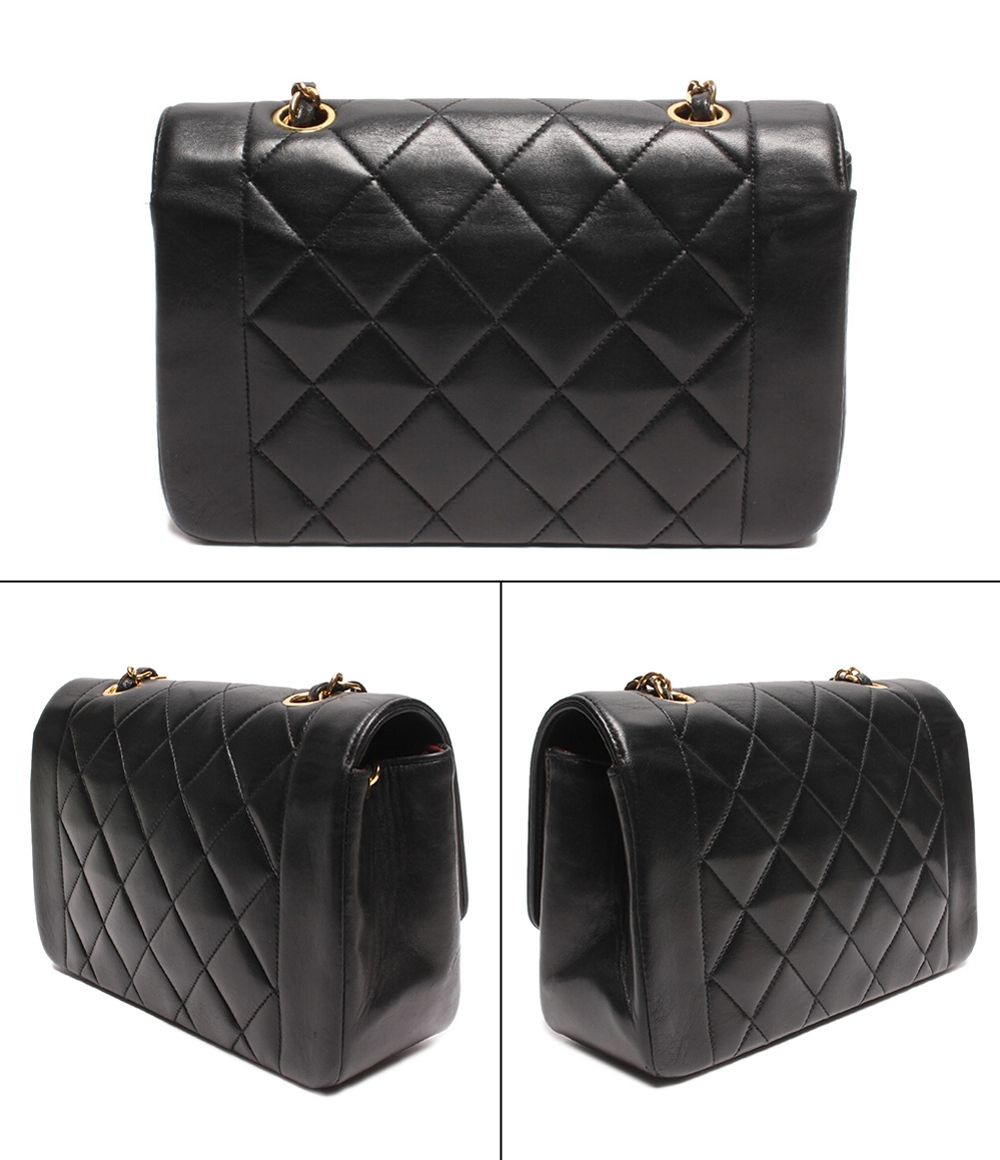 Chanel Chain Shoulder Bag Gold CC Logo Lambskin Quilted Diana Flap 22 — view 2