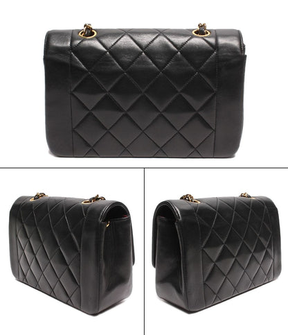 Chanel Chain Shoulder Bag Gold CC Logo Lambskin Quilted Diana Flap 22 — view 2