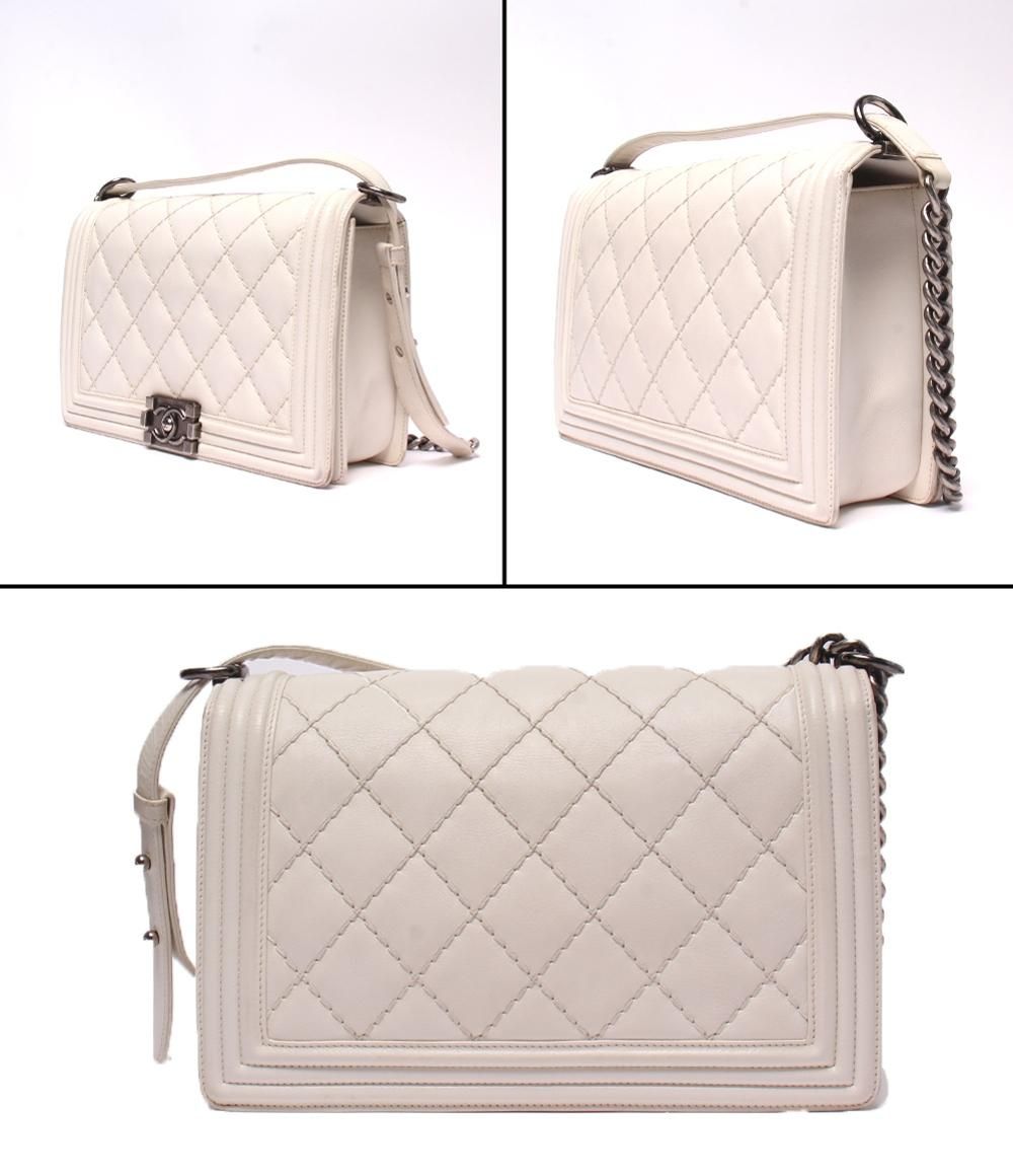Chanel Chain Shoulder Bag Quilted Silver — view 2