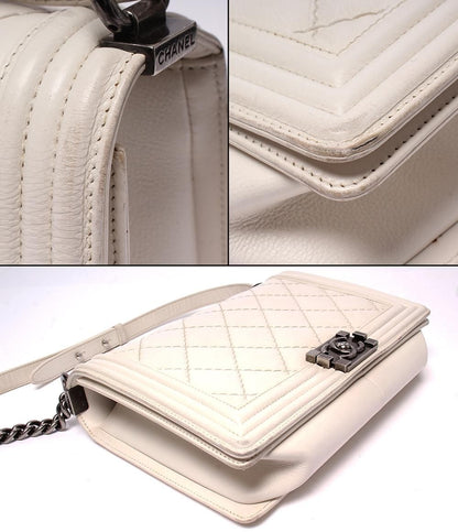 Chanel Chain Shoulder Bag Quilted Silver — view 8